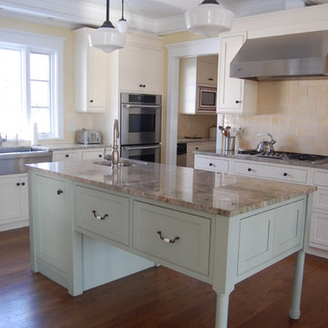 Kitchen w/ Beamed Beadboard Ceiling