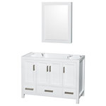 WYNDHAM COLLECTION - 48" Single Bathroom Vanity,White, No Countertop, No Sink,,Medicine Cabinet - Distinctive styling and elegant lines come together to form a complete range of modern classics in the Sheffield bathroom vanity collection. Inspired by well established American standards and crafted without compromise, these vanities are designed to complement any decor, from traditional to minimalist modern.