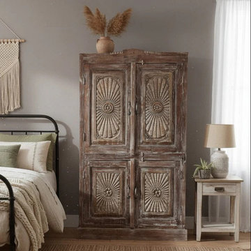 Armoires and Carved Barn Doors Collide in This Edgy California