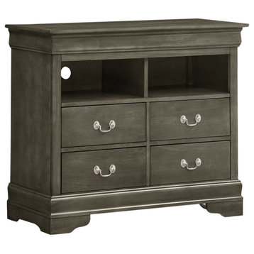 Louis Phillipe Gray 4 Drawer Chest of Drawers (42 in L. X 18 in W. X 35 in H.)