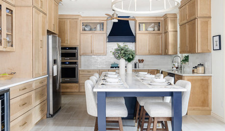 Kitchen of the Week: Ready to Entertain in Wood-and-Blue Style