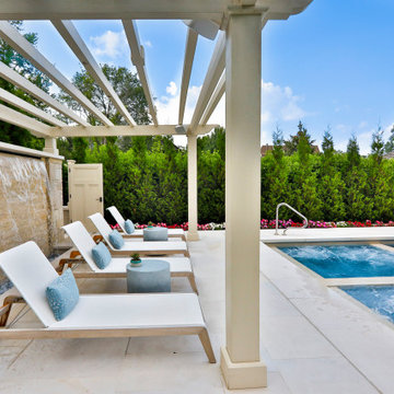 Hinsdale, IL Rectilinear Pool with Hot Tub Inside and Infinity Edge