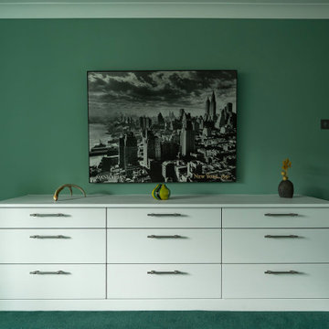 White & Green Bedroom in Buckinghamshire