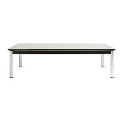 Outdoor LC10 Table With Matte Black Glass Top - Outdoor Dining Tables
