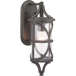 Progress - Progress P560116-020 Morrison - One Light Outdoor Small Wall Lantern - The Morrison Collection small wall lantern blends delicate geometric patterns with lasting durability in a modern form. Intricate die cast aluminum construction is paired with clear glass and an Antique Bronze finish.