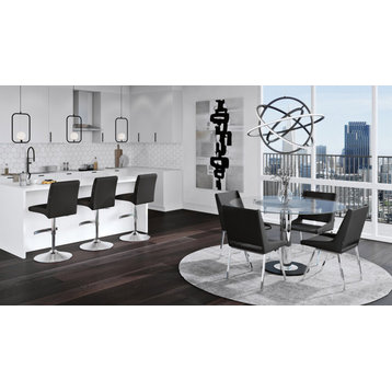 Fiore Modern Round Glass Dining Table With Chrome Base