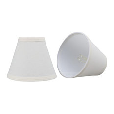 32045-5 Hardback Empire Chandelier Clip On Lamp Shade Vanilla Linen 3"x6"x5"