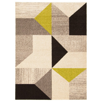 eCarpetGallery Geometric Area Rug, Indoor Carpet Grey/Green 7'10" x 10'2"