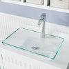 640 Colored Glass Vessel Sink, Crystal, 726 Vessel Faucet, Chrome