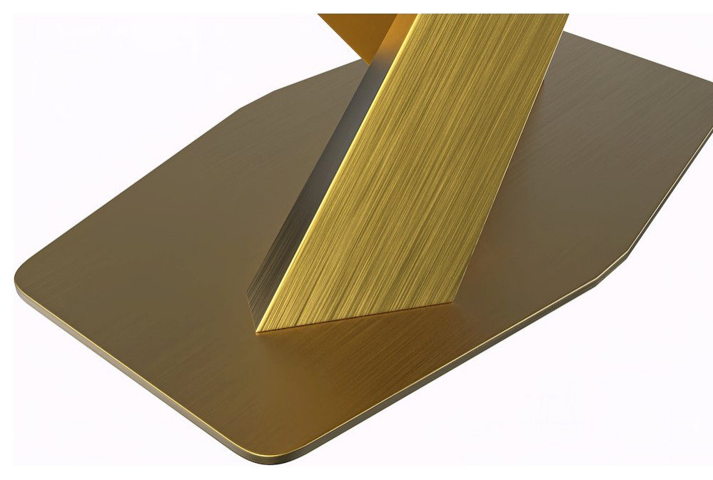 Voren Series Modern Dining Table Gold Base, With 71 Deep Grey Sintered ...