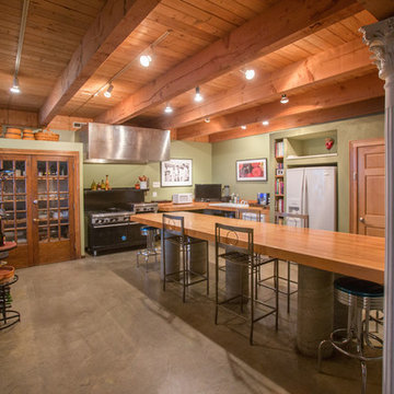 Studio Loft Space, kitchen with Bowling Alley Countertops