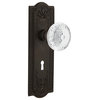 Meadows Plate Interior Mortise Crystal Meadows Knob, Oil-Rubbed Bronze, 2.25"