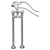 Freestanding H-Frame Supply Lines Faucet & Hand Held Shower Combo BN