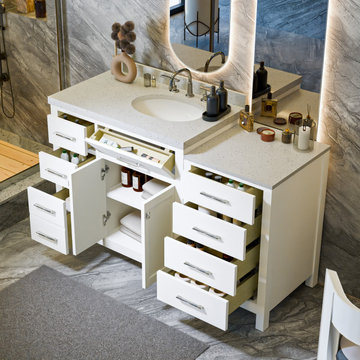 Caroline Parkway 57'' White Bathroom Vanity