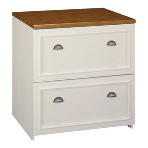 Bowery Hill 2 Drawer Lateral File Cabinet In Antique White Transitional Filing Cabinets By Homesquare