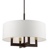 Cresthaven 4 Light Bronze With Antique Brass Accents Pendant Chandelier