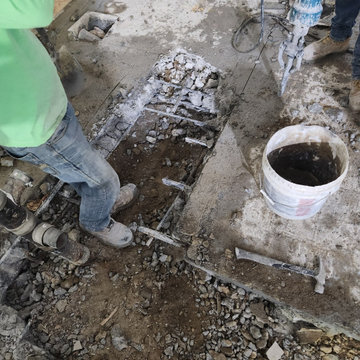 Concrete Flooring & Plumbing Repairs | Sanitary Line - Restroom Stub-ups