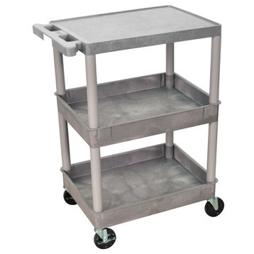 Luxor 3-Shelf Gray Tub Cart