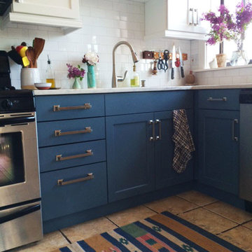 White & Blue Logan Square Kitchen