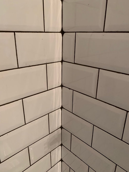 Grouted tile in shower corner