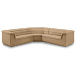 Meridian Furniture - Cascade Upholstered Modular Sofa, Camel, Velvet, Corner Sectional - Give your room a much-needed rehab when you bring home this Cascade velvet modular sectional. The elegantly attention-grabbing design features a modern profile with curved arms deep horizontal channel tufting, so it wows from all angles. Upholstered in rich camel velvet, this seat quickly becomes everyone's favorite spot for curling up with a good book or smart device. Thick foam padding ensures a cozy, body-hugging experience. while you watch TV or just relax.