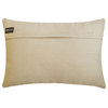 Decorative Beige Linen 12"x26" Lumbar Pillow Cover Lace, Striped - Lace Serenade