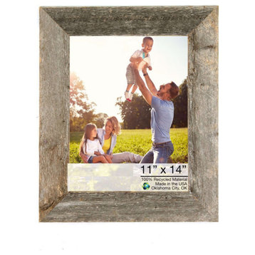 11X14 Rustic Weathered Grey Picture Frame With Plexiglass Holder