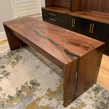 Oversized Black Walnut Waterfall Desk