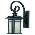 Acclaim - Acclaim Somerset 1-Light Outdoor Wall Light 8102BK - Matte Black - Somerset features a craftsman style that is sure to add the right amount of pizazz to any space. Sharp lines and angles frame in beautiful, frosted linen glass. This rectangular lantern is completed by a curved, shapely roof.