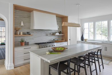 Design ideas for a transitional kitchen in New York.