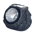 Pure Garden LED Solar Rock Lights, Black, Set of 4