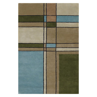 Bliss Rugs Transitional 5x8 Area Rug (5'3'' x 7'3'') Striped Border Black, Cream Indoor Outdoor Rectangle Easy to Clean