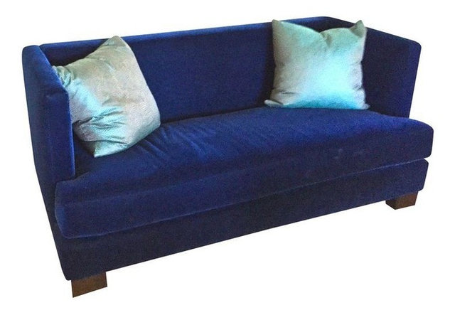 Modern Blue Mohair Sofa Contemporary Sofas By Chairish Modern Blue Mohair Sofa