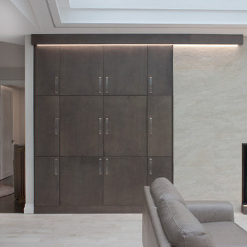 Grey Built-In Entertainment Center