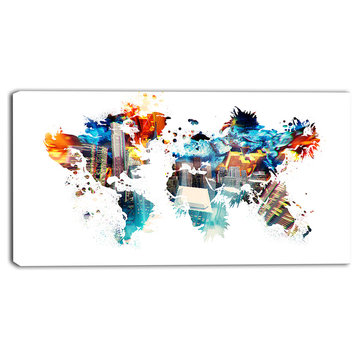 "Color My World Map" Canvas Painting