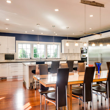 Kitchen and Fireplace, Marble and Granite