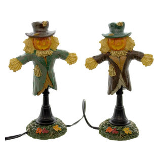 Dept 56 Accessories LIT SCARECROW LAMPS Polyresin Halloween