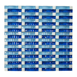 Deep Blue 3D Sea Wave Glass Mosaic Tiles - Home Accessories & Decor