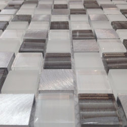 Picture Glass & Brushed Aluminum 1x1 - Tile