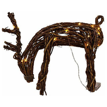 TAG Reindeer Grapevine Battery Operated Led Holiday Decoration In/outdoor Brown