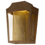 Maxim Lighting - Maxim Lighting 85634CLTRAE Villa - 14.25" 10.8W 1 LED Outdoor Wall Lantern - A ribbed glass diffuser glows in the night as it is illuminated by an energy efficient LED light source concealed in the hood. Available in two finish combinations Adobe with Topaz Ribbed diffusers.