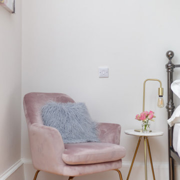 Edinburgh Georgian Apartment - Pink and Grey Bedroom