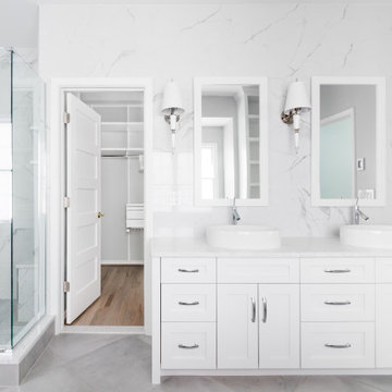 Light and Bright Marble Bathroom Remodel