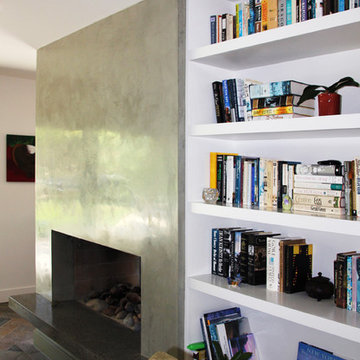 Concrete hearth and Venetian Plaster