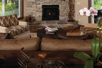 Transitional living room photo in Seattle