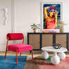 Jolene Velvet Accent Chair, Pink Velvet