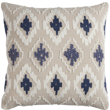Texture Ikat Pillow - Natural Indigo