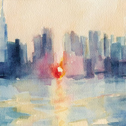 Manhattanhenge New York Skyline Painting - Fine Art Prints