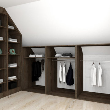 Fitted Loft Wardrobe in Sephia Gladstone Oak | Inspired Elements