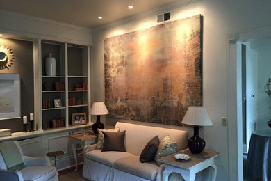 Example of a transitional living room design in New Orleans